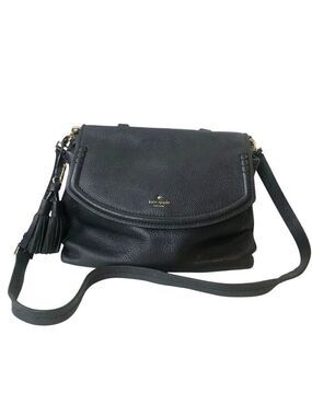 Kate Spade Black Leather Cross Body Bag With Tassels